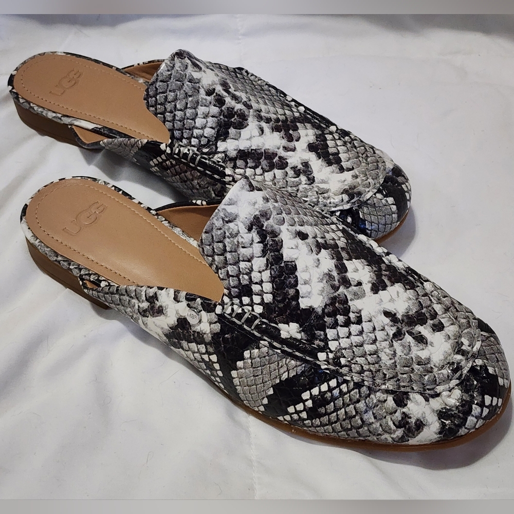 UGG Women's Black and White Exotic Python Snake Print Shoes